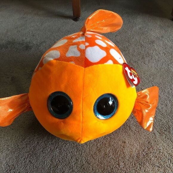 TY BEANIE BOOS SAMI THE GOLDFISH SPARKLE PLUSH 20” NEW W TAGS - Picture 3 of 6